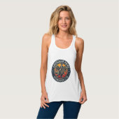 Patriotischer George Washington Reitet T-Rex Ameri Tank Top (Vorderseite Vollansicht)