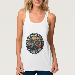 Patriotischer George Washington Reitet T-Rex Ameri Tank Top