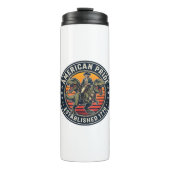 Patriotischer George Washington Reitet T-Rex Ameri Thermosbecher (Vorderseite)