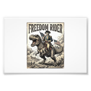 Patriotischer George Washington Reitet T-Rex Freih Fotodruck
