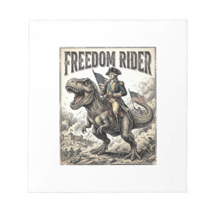 Patriotischer George Washington Reitet T-Rex Freih Notizblock