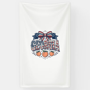 Patriotischer Georgia-Pfirsich-Bogen Vintage 4. Ju Banner