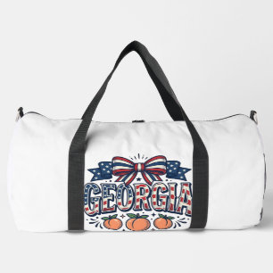 Patriotischer Georgia-Pfirsich-Bogen Vintage 4. Ju Duffle Bag
