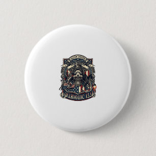 Patriotischer Gesetzloser Totenkopf Sheriff Dunkle Button