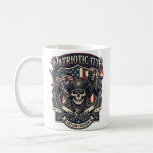 Patriotischer Gesetzloser Totenkopf Sheriff Dunkle Kaffeetasse
