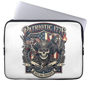 Patriotischer Gesetzloser Totenkopf Sheriff Dunkle Laptopschutzhülle