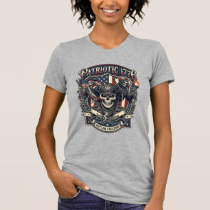 Patriotischer Gesetzloser Totenkopf Sheriff Dunkle T-Shirt