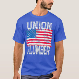 Patriotischer Gewerkschafts-Installateur Vintage- T-Shirt