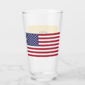 Patriotischer Glasbecher mit der Fahne von New Jer Glas (Rückseite)