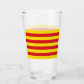 Patriotischer Glasbecher mit der Flagge Katalonien Glas (Vorderseite)
