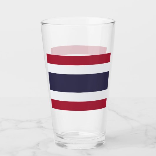 Patriotischer Glascup mit Flagge Thailands Glas (Vorderseite)