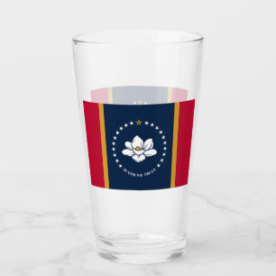 Patriotischer Glascup mit Flagge von Mississippi Glas