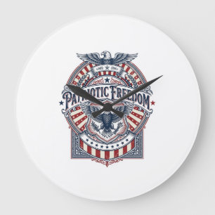 Patriotischer Glaube über Angst USA Vektorgrafik T Große Wanduhr