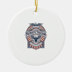 Patriotischer Glaube über Angst USA Vektorgrafik T Keramik Ornament