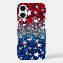 Patriotischer Glitter iPhone 16 Hülle