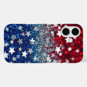 Patriotischer Glitter Case-Mate iPhone Hülle (Rückseite (Horizontal))