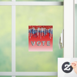 Patriotischer Glitter-Drip Americana-Wahlkampf Fensteraufkleber
