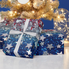 Patriotischer Glitter Geschenkpapier