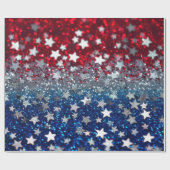 Patriotischer Glitter Geschenkpapier (Flach)