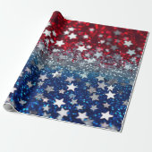 Patriotischer Glitter Geschenkpapier (Ungerollt)