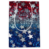 Patriotischer Glitter Mittlere Geschenktüte (Vorderseite)