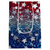 Patriotischer Glitter Mittlere Geschenktüte (Rückseite)