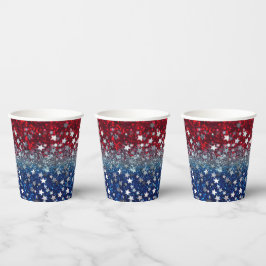 Patriotischer Glitter Pappbecher