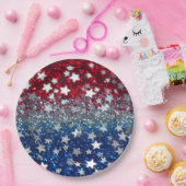 Patriotischer Glitter Pappteller (Party)