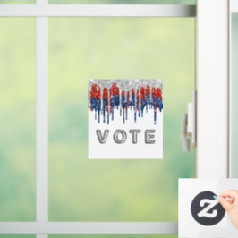 Patriotischer Glitter-Tropfen-Rahmen wählen Fensteraufkleber