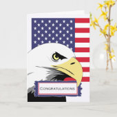 Patriotischer Glückwunsch Eagle und die amerikanis Karte (Gelbe Blume)