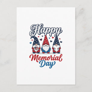 Patriotischer Gnom Frohen Gedenktag Vintage-Shirt Postkarte