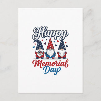 Patriotischer Gnom Frohen Gedenktag Vintage-Shirt  Postkarte