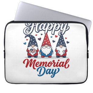 Patriotischer Gnom Glücklicher Memorial Day Vintag Laptopschutzhülle