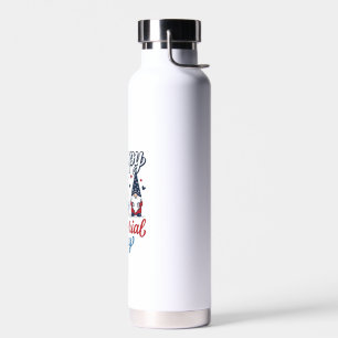 Patriotischer Gnom Glücklicher Memorial Day Vintag Trinkflasche