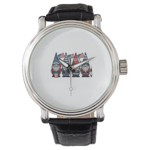 Patriotischer Gnom-Krankenpfleger-Vektor-Vintage-S Armbanduhr