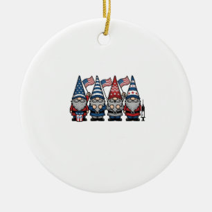 Patriotischer Gnom-Krankenpfleger Vektor Vintage-S Keramik Ornament