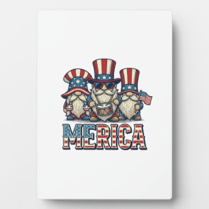Patriotischer Gnom Merica Vintage Vektor Design_1 Fotoplatte