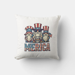 Patriotischer Gnom Merica Vintage Vektor Design_1 Kissen