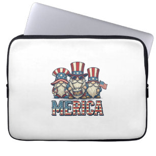 Patriotischer Gnom Merica Vintage Vektor Design_1 Laptopschutzhülle