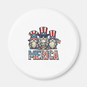 Patriotischer Gnom Merica Vintage Vektor Design_1 Magnet