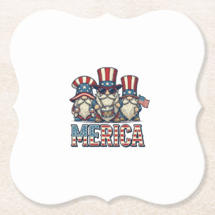 Patriotischer Gnom Merica Vintage Vektor Design_1 Untersetzer