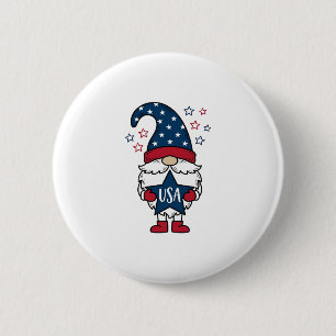 Patriotischer Gnom USA Stern Vektor-Shirt-Design_1 Button