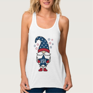 Patriotischer Gnom USA Stern Vektor-Shirt Design_1 Tank Top
