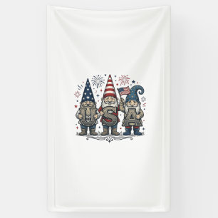 Patriotischer Gnom USA Vintage Fourth of July Shir Banner
