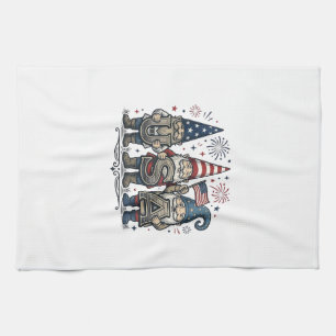 Patriotischer Gnom USA Vintage Fourth of July Shir Geschirrtuch