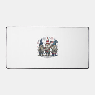 Patriotischer Gnom USA Vintage Fourth of July Shir Schreibtischunterlage