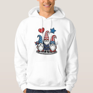 Patriotischer Gnom Vintage Gravur Vektor Design_1 Hoodie