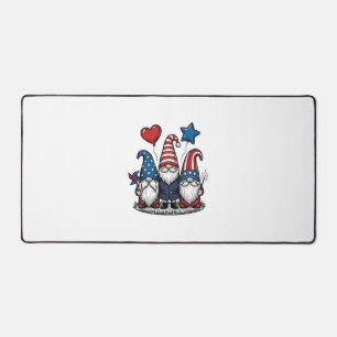 Patriotischer Gnom Vintage Gravur Vektor Design_1 Schreibtischunterlage