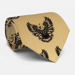 Patriotischer Gold-Schwarz-Amerikanische-Flagge-We Krawatte