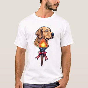 Patriotischer Golden Retriever Fackel Vintage T-Sh T-Shirt